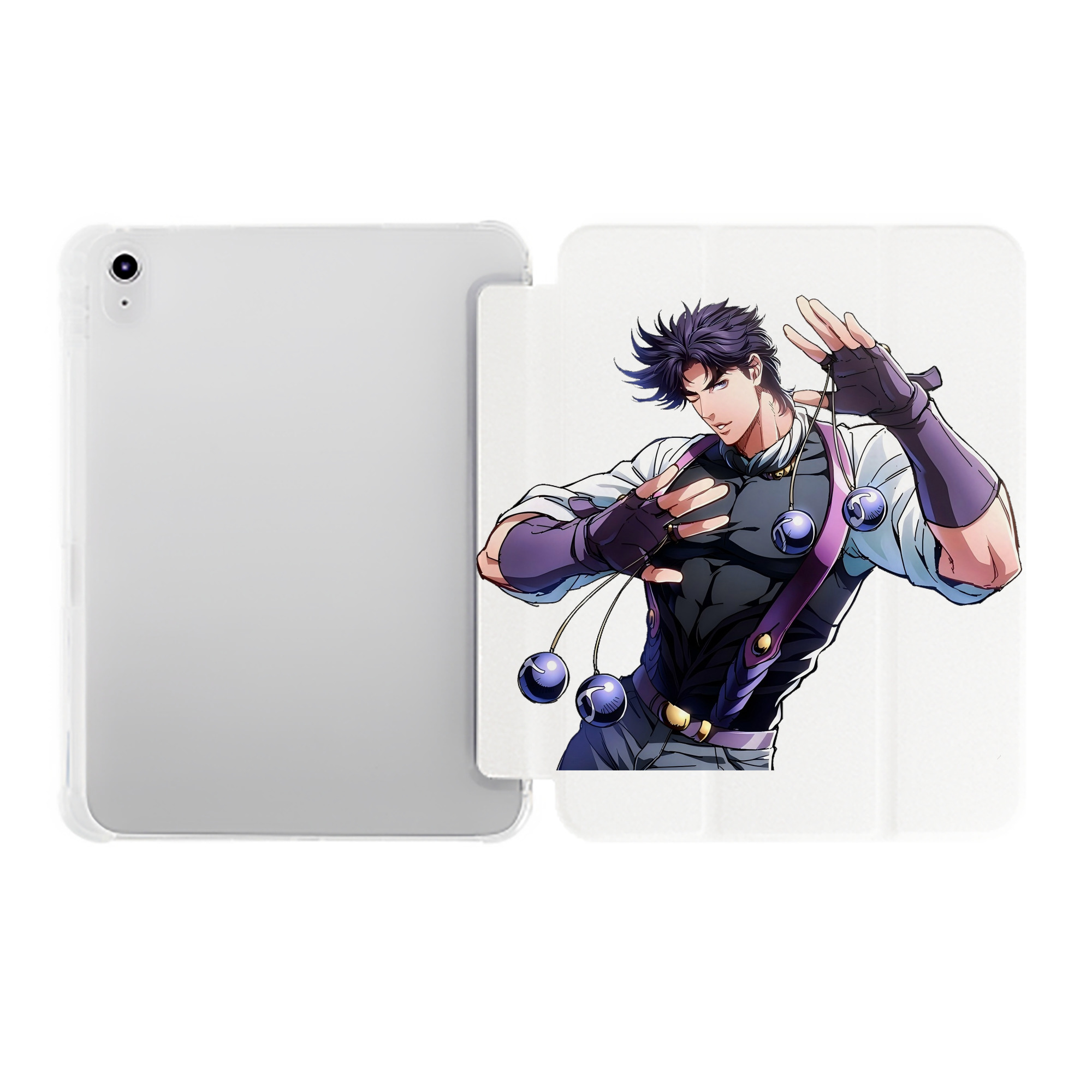 （画像用） ジョジョの奇妙な冒険 JoJo's Bizarre Adventure IPad ケース ペン収納付き 三つ折りスタンド PUレザー×シリコン 対応機種9.5/10.5/10.9インチ